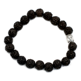 6x Rudraksha Brazalete de Buda Japa Mala - Oscuro