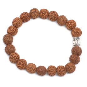 6x Rudraksha Brazalete de Buda Japa Mala - Marron