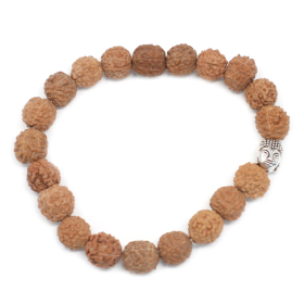 6x Rudraksha Brazalete de Buda Japa Mala - Natural