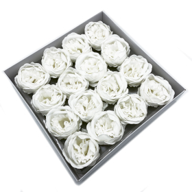 16x Flor de jabón artesanal - Ext Large Peony - Blanco