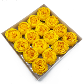 16x Flor de jabón artesanal - Ext Large Peony - Amarillo