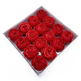 16x Flor de jabón artesanal - Ext Large Peony - Rojo
