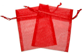 30x Bolsa de Organza - Rojo