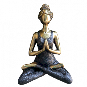 Yoga Lady Figura -  Bronze & Black 24cm