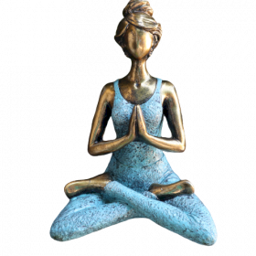 Yoga Lady Figura -  Bronze & Turqoise 24cm