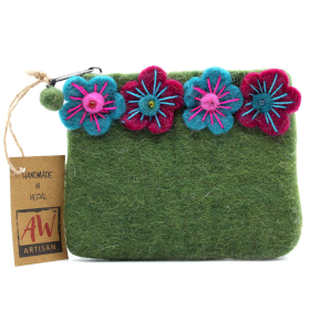 3x Monedero de Fieltro Natural (surt) - Cuatro Flores