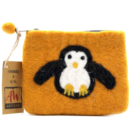 3x Monedero de Fieltro Natural (surt) - Pingüino Lindo