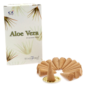 12x Conos de incienso de Aloe Vera