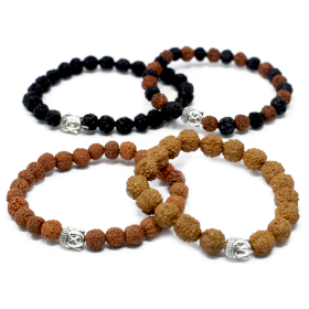 12x Pulseras Rudraksha Buddah - Surtido