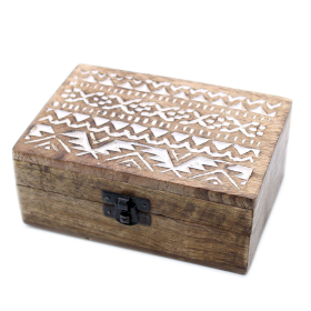 2x Caja de Madera Blanca - 6x4 Pastillero Diseño Eslavo