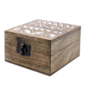 2x Caja de Madera Blanca - 4x4 Pastillero Diseño Eslavo