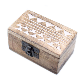 10x Caja de Madera Blanca - 3x1.5 Pastillero Diseño Azteca