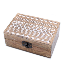 2x Caja de Madera Blanca - 6x4 Aztec Design