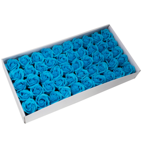 50x Flores manualidades deco mediana - azul