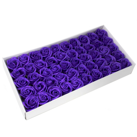50x Flores manualidades deco mediana - violeta