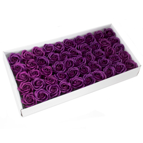 50x Flores manualidades deco mediana - violeta escura