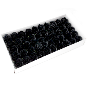 50x Flores manualidades deco mediana - negra