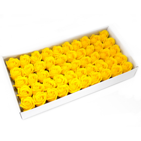 50x Flores manualidades deco mediana - amarillo