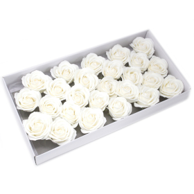 25x Flores manualidades deco grande - blanca