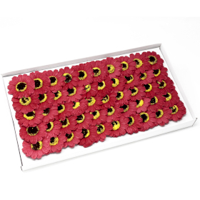 50x Flores girasol manualidades deco mediana - roja
