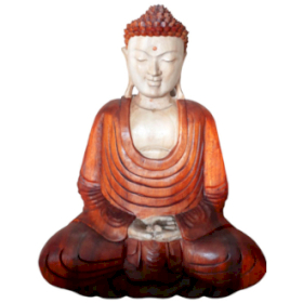 Estatua de Buda Tallada a Mano- 40cm Manos Abajo
