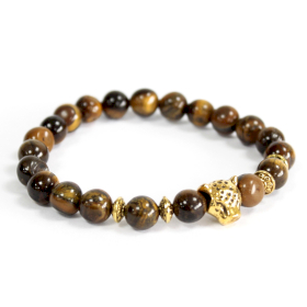 3x Tigre dorado / Ojo de tigre - Pulsera de piedras preciosas