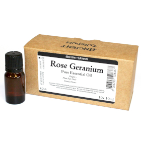 10x 10ml Geranio Rosa Aceite Esencial-Sin Etiqueta