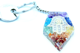 Llavero de Orgonita - Piedras Preciosas Chakra Hamsa