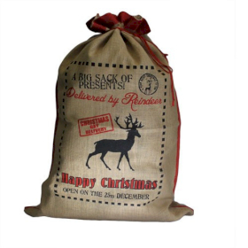 Sacos de yute santa - Deliveried By Reindeer