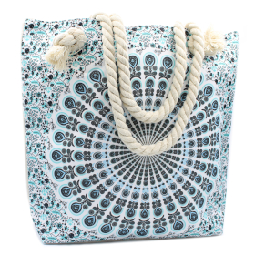 Bolso Mandala Asa De Cuerda - Azul Cielo