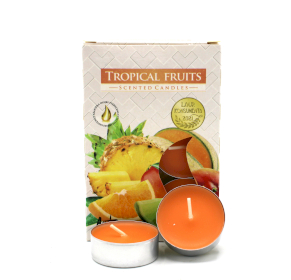 12x Set de 6 velas de té perfumadas - Fruta tropical