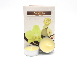 12x Set de 6 velas de té perfumadas - Vainilla