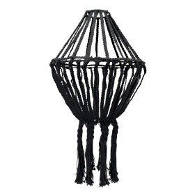 Lámpara colgante grande de macramé - Negro