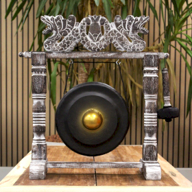 Pequeño Gong de Meditación con Soporte - 25cm - Negro