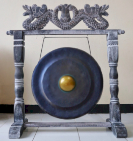Gong de Meditación Mediano con Soporte - 35cm - Negro