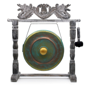 Gong de Meditación Mediano con Soporte - 50cm - Verde-agua