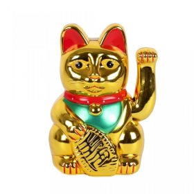 Gato de dinero muy dorado - 15cm