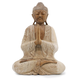 Estatua de Buda blanqueada - 40 cm Bienvenido