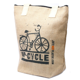 4x Bolsas de yute ecológico - Bicicleta - (4 diseños surtidos)