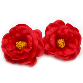 36x Flor de Jabón Artesanal - Camelia - Rojo