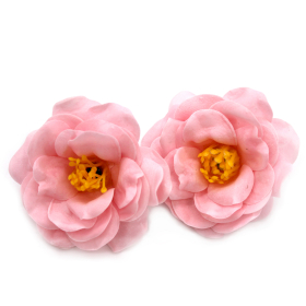 36x Flor de Jabón Artesanal - Camelia - Rosa Claro