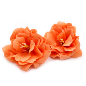 50x Flor de Jabón Artesanal - Peonía pequeña - Naranja