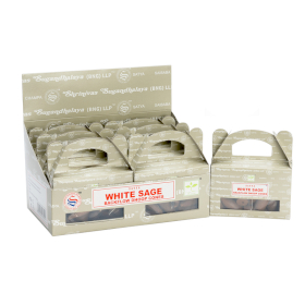 6x Caja de 24 conos  Satya White Sage Backflow Dhoop Cone