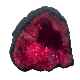 Geodas de calsita coloreada - Roca negra - Rojo oscuro