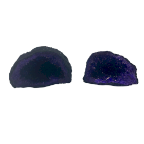 Geodas de calsita de colores - Roca negra - Púrpura