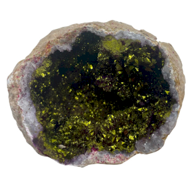 Geodas de calsita de colores - Roca natural - Rosa y oro