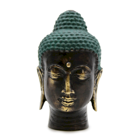Cabeza de Buda de Latón Antiguo - Pequeña