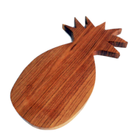 Tabla de cortar de madera teca en forma de piña