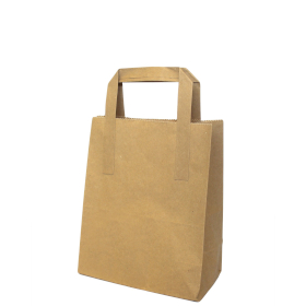 250x Bolsa de Papel Kraft Mediana - Asas Planas (260 x 140 x 300 mm)