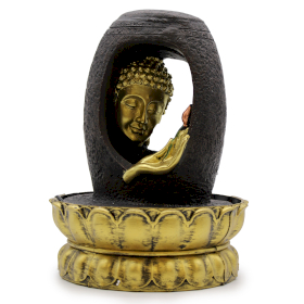 Fuente de agua interior - 30 cm - Buda de oro y Vitarka Mudra